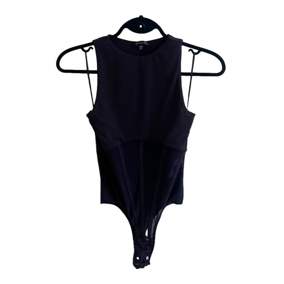 Dynamite One Piece Bodysuit Mesh Bottom | Black - Picture 1 of 7